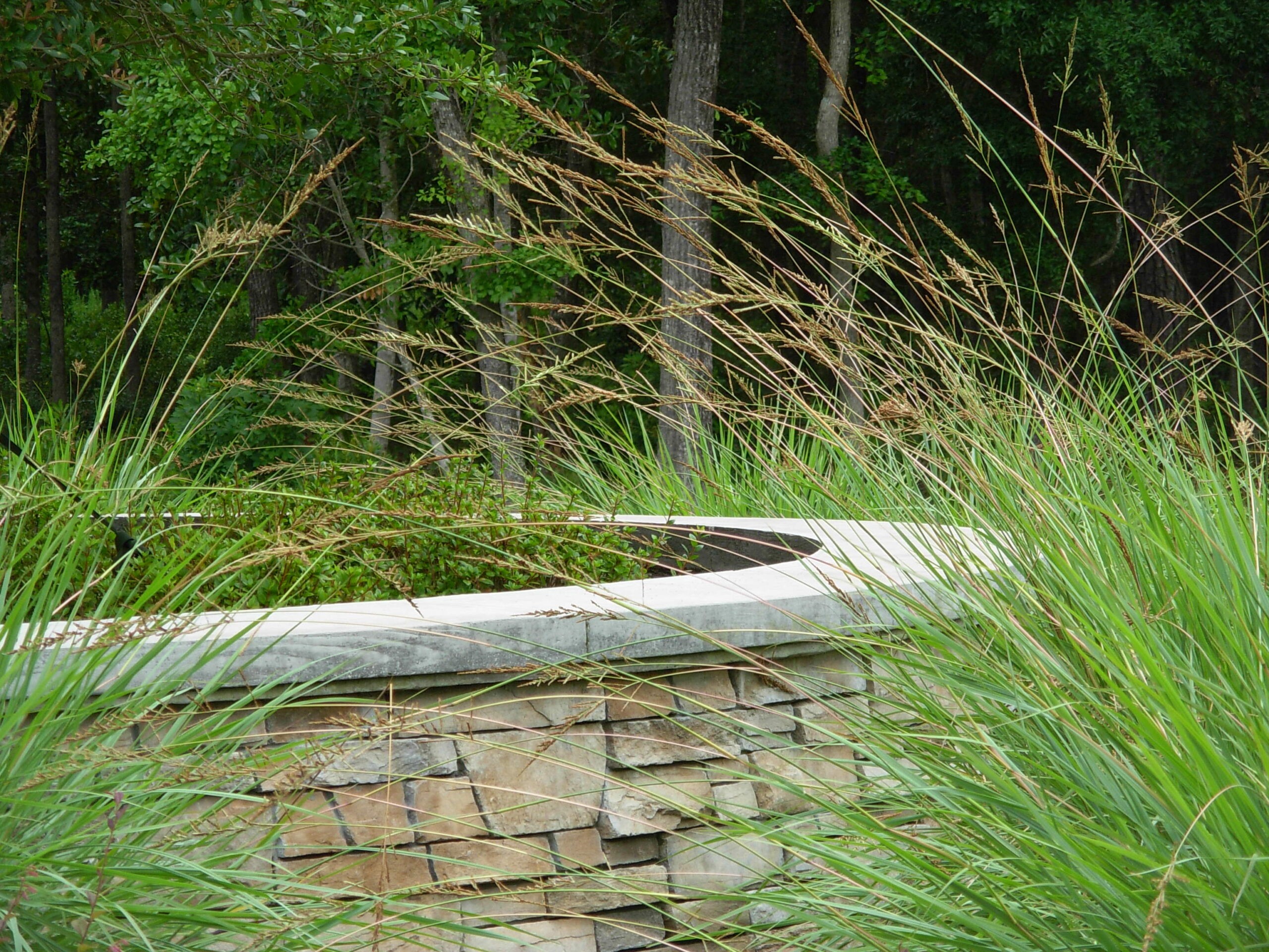 Custom Walls Caps with Stone Veneer on Block