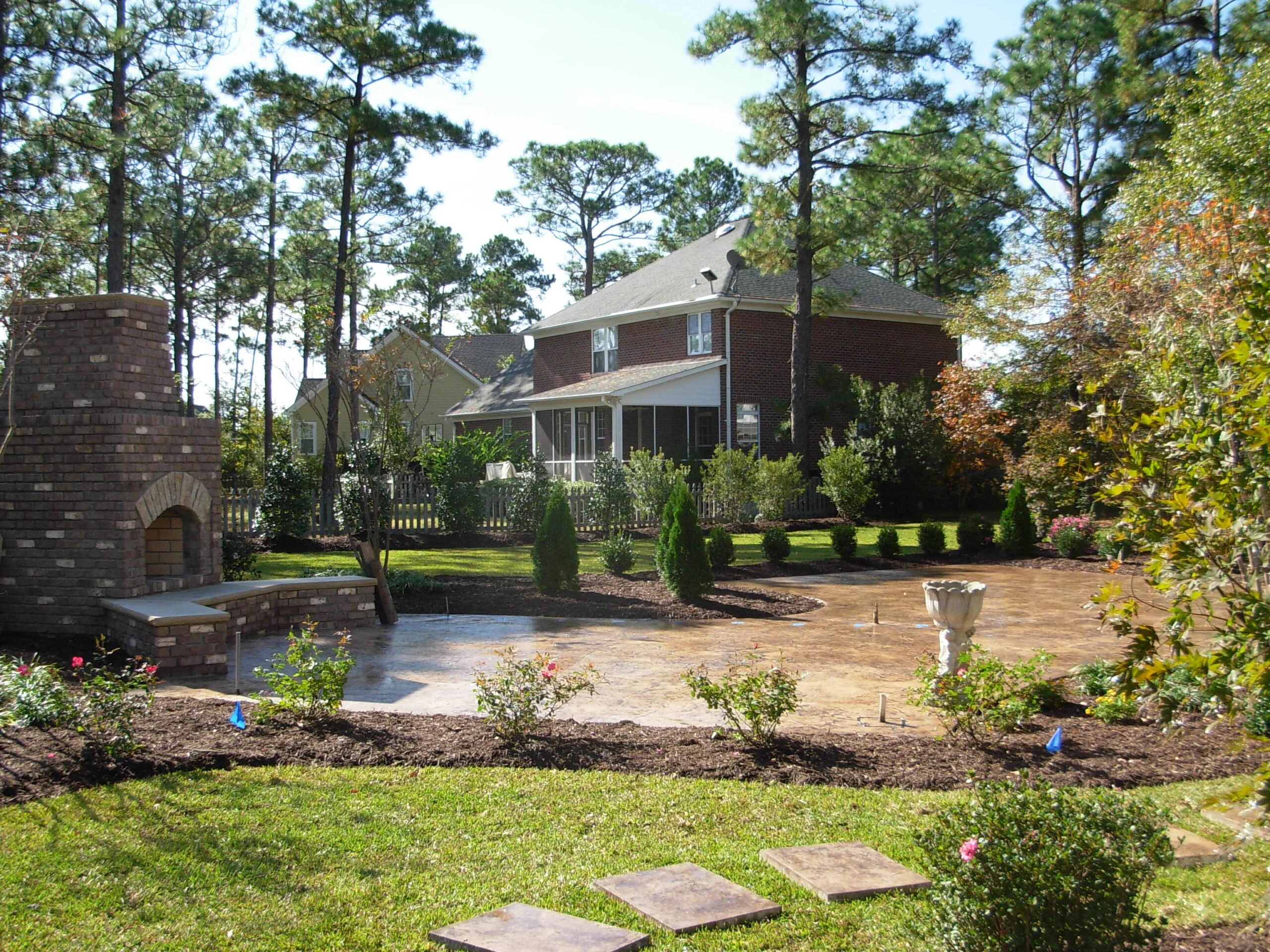Large Patio, Fireplace, Stepping stones, Integral Colored Concrete Seamless Texture